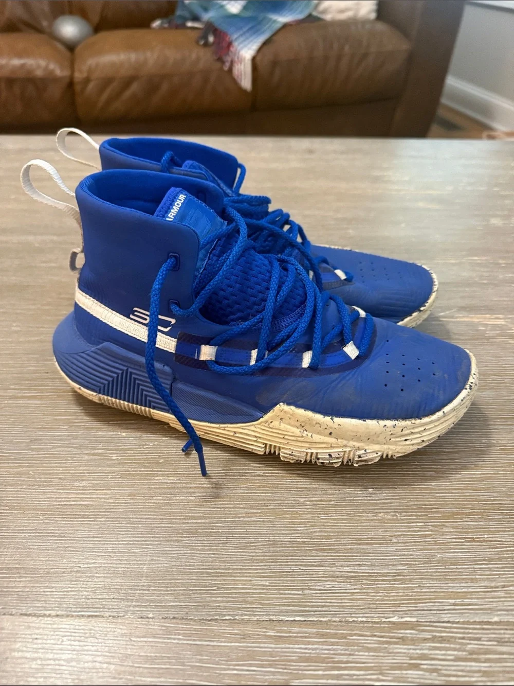Under Armour Kids Blue High-Top Basketball Sneakers